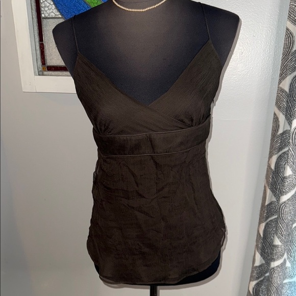J. Crew Tops - J Crew Y2K Chocolate Brown Silk Cami Top